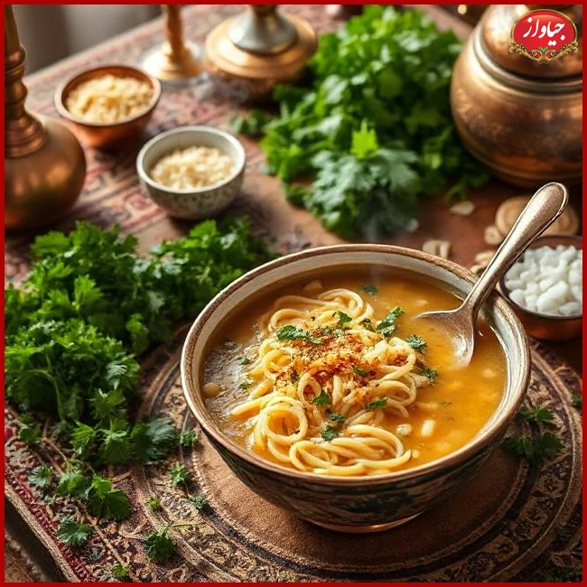 طرز تهیه آش رشته با کشک و نعناع داغ مجلسی (راهنمای کامل و فوت‌وفن)