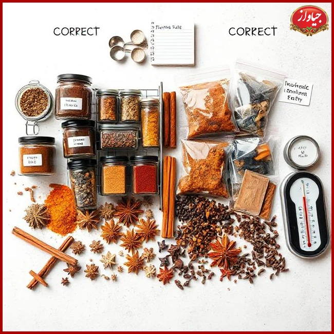 چگونه ادویه‌ها را نگهداری کنیم تا عطر و طعمشان حفظ شود؟ راهنمای کامل خانگی و حرفه‌ای